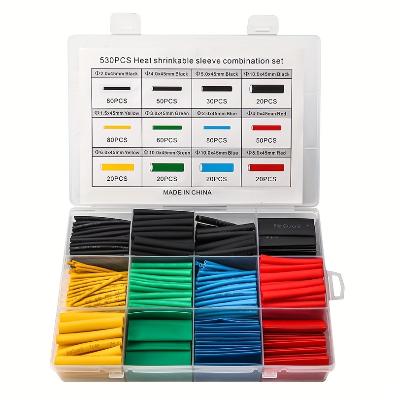 530PCS Heat shrink tubing in box